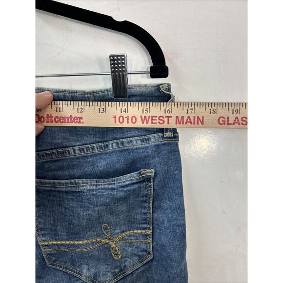 Levis Women's 13 Blue Denizen Ankle Skinny Stretch Low Rise Med Wash Grunge‎ - Picture 11 of 13